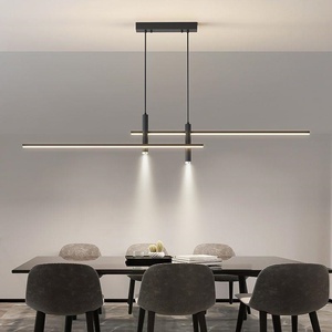 Alta calidad moderno minimalista bar comedor colgante luz moda negro dormitorio lámpara colgante LED candelabros largos - Product Image 6