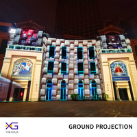 Proyección arquitectónica, proyección de pared en vivo de rascacielos, animación 3D, proyección inmersiva para teatros y cines