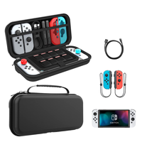 Étui de rangement noir léger et résistant aux chocs en EVA+nylon, coque rigide multi-compartiments pour Nintendo Switch