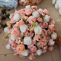 Décorations de mariage, boules de fleurs, roses en soie, décorations centrales, décorations de table, boules de fleurs orange, rose et marron