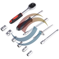 Jeu de 46 embouts de clé à cliquet à douille métrique en acier au carbone de 1/4 pouces Kit de réparation de tiges d'extension Hard Case-OEM Tool Set