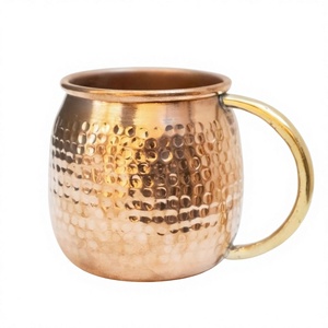 Mug à Moscow Mule en cuivre personnalisable, poignée en laiton, compatible lave-vaisselle et micro-ondes, écologique, léger, mug à bière - BS International - Product Image 3
