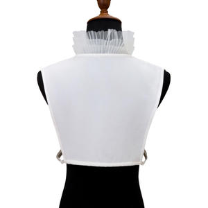 <span class=keywords><strong>Cuello</strong></span> <span class=keywords><strong>Falso</strong></span> Desmontable de Organza Transparente con Volantes y Adorno de Hojas, Estilo Moderno con <span class=keywords><strong>Cuello</strong></span> en V para Atuendos Femeninos - Product Image 3