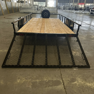Cheap Flatbed Cargo Trailer with Wooden Deck and <b>Metal</b> <b>Grid</b> Floor 1001-2000 kg Payload Capacity - Product Image 1