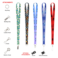 Lanière porte-badge en polyester imprimée par sublimation avec logo personnalisé, très vendue, pour porte-badge d'identification