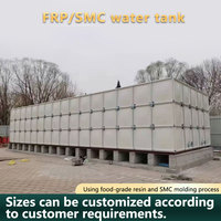 Grand réservoir d'eau en PRV de 100 mètres cubes pour usage commercial, durable et anticorrosion, idéal pour les projets hôteliers et d'appartements