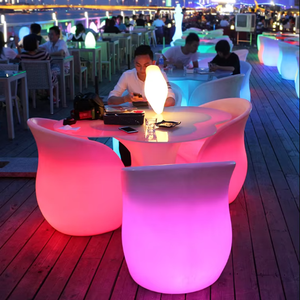Ensemble <span class=keywords><strong>de</strong></span> mobilier <span class=keywords><strong>de</strong></span> <span class=keywords><strong>jardin</strong></span> et <span class=keywords><strong>de</strong></span> terrasse en <span class=keywords><strong>plastique</strong></span> lumineux, chaise et table d'extérieur, canapé, prix usine - Product Image 5