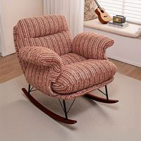 Fauteuil de détente moderne en tissu rembourré avec repose-pieds et fonction balancelle pour salon, appartement, hôtel