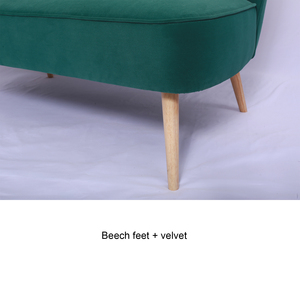 Canapés Laynsino pour salons, meubles modernes <span class=keywords><strong>sans</strong></span> accoudoirs, canapé 2 places en velours vert capitonné - Product Image 5