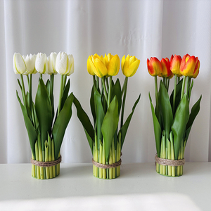 Silk <strong>Tulip</strong> Potted Plant 29cm High Durable Indoor <strong>Table</strong> Ornament for Thanksgiving Christmas &amp; Wedding Decor Multi-piece Package - Product Image 4