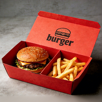 Caja Desechable para Hamburguesas y Papas Fritas, Embalaje de Papel Corrugado Ecológico de Grado Alimenticio, Personalizable, con Relieve y Bronceado para Pollo Frito