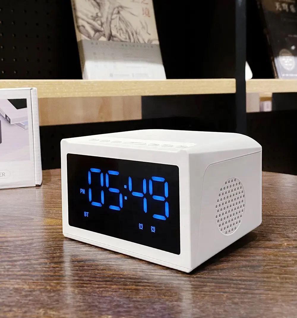 2022 New Smart Wireless Charge Alarm Clock Night Light Home Speaker Portable Outdoor FM Radio Music BT Speaker