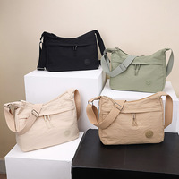 Sac bandoulière en nylon personnalisé tendance pour femme, imperméable, de haute qualité, style messager vintage de luxe, avec sangle réglable et grande fermeture éclair