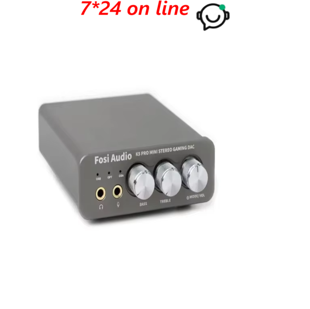 Fosi Audio K5 PRO Mini Stereo Gaming USB C Audio Headphone Amplifier DAC AMP with Mic for PS5 Desktop Powered Active Speakers