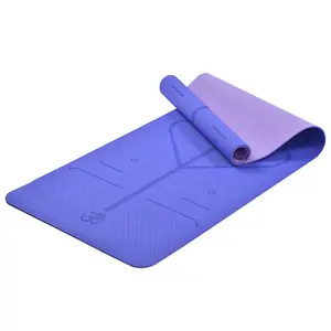 定制印花标志普拉提背带包双色TPE环保瑜伽垫有机厚可回收材料