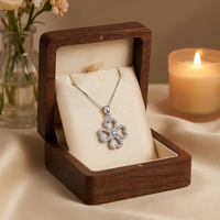 Pendentif Trèfle en Forme de Cœur en Argent Sterling 925 Exquis avec Moissanite VVS pour Femme, Collier Quotidien avec Certificat GRA