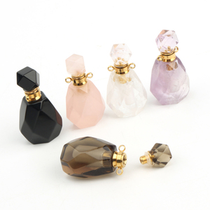Bouteilles d'huile essentielle en améthyste naturelle, pendentifs en cristal pour parfum - Product Image 5
