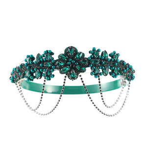 Vintage Rhinestone <b>Beaded</b> Tassel <b>Headband</b> Women Great Gatsby Flapper Hair Band Roaring 20s Party Costume Headpiece - Product Image 3