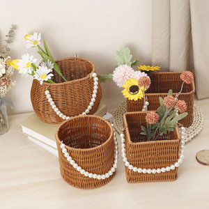 Articoli Decorativi in Rattan <span class=keywords><strong>Classico</strong></span> con Manici in Perle, 100% Fatti a Mano, Regalo Multifunzionale - Product Image 2