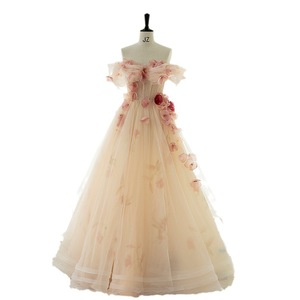 Flores Tridimensionales [His Royal Highness Rose] Vestido de Gala Estilo Hada para Banquete de Novia, Antiestático, Largo hasta el Suelo, 100% Seda - Product Image 2