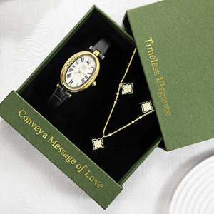 Luxury <strong>Fashion</strong> Women <strong>Watch</strong> Jewelry Gift <strong>Set</strong> Elegant Stainless Steel Quartz Wristwatch Acrylic Necklace Bracelet <strong>Set</strong> Business - Product Image 3