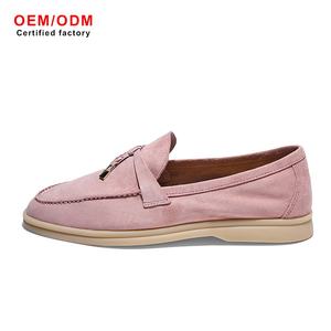 Mocassins Unisexe Classiques en Cuir Véritable et Daim, Antidérapants, Plats, de Bureau, avec Semelle Intérieure en Cuir de Haute Qualité pour l'Automne - Product Image 3