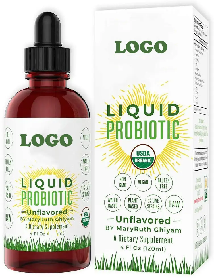 Probiotiques liquides à étiquetage privé probiotiques OEM gouttes 60ml digestion pour hommes et femmes