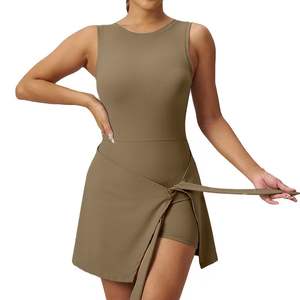 <b>Women</b> Two-Piece Tight Sports Dress & Pickleball <b>Skirt</b> with Thin Straps for Fitness Yoga Golf & Tennis - Product Image 5