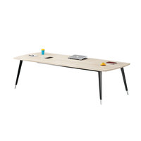 Ensemble de table de conférence moderne LIYU avec 8 chaises, table de réunion en bois, mobilier de bureau de luxe, gestion des câbles
