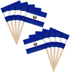 Nuevo personalizado 100 piezas Salvador palillo bandera y diferentes países pequeño Mini Stick Cupcake Topper decorado - Product Image 1
