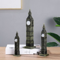 Ünlü mimari londra Landmark Metal heykelcik Big Ben saat kulesi yapı modeli dekor