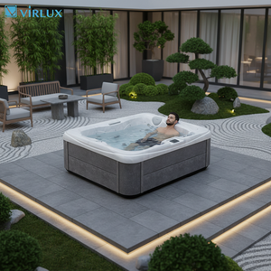 Jacuzzi Terapéutico VIRLUX <span class=keywords><strong>para</strong></span> 3 Personas, <span class=keywords><strong>Spa</strong></span> Exterior con 37 Jets, Diseño Aislante, Ahorro de Energía <span class=keywords><strong>para</strong></span> Bienestar y Relajación - Product Image 1