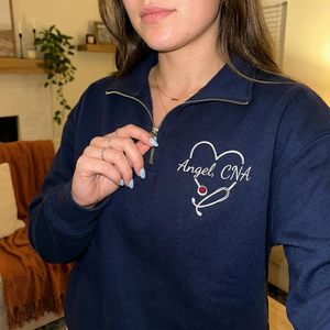 Sudadera Personalizada con Cierre de Cremallera para Enfermeras, Forrada y Bordada, Regalo Personalizado para Enfermeras con Certificación BSN RN, Ropa de Invierno para Graduación - Product Image 3