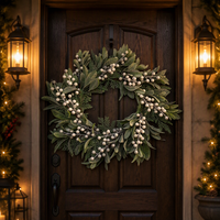 Guirlande de Noël Artificielle Haut de Gamme en Plastique, Branches de Feuilles de Pin Vertes, Tailles Personnalisées, pour Décoration Maison, Centre Commercial, Intérieur, Fête, Vacances