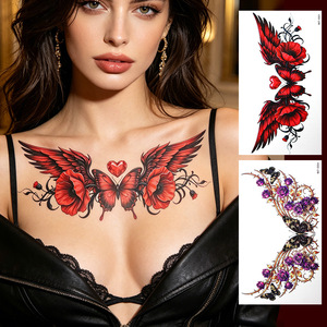 <span class=keywords><strong>Tatuajes</strong></span> Temporales Impermeables <span class=keywords><strong>de</strong></span> Larga Duración con Diseños <span class=keywords><strong>de</strong></span> Mariposas y Flores Coloridas <span class=keywords><strong>para</strong></span> Mujeres, Decoración Corporal <span class=keywords><strong>para</strong></span> Pecho, Cintura, Cadera y Clavícula - Product Image 1