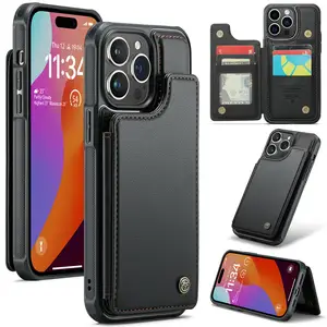 DG.Ming for iPhone 15 Pro Max 14 13 Case Detachable Cellphone Cover Wallet Leather Cards Accessories for iPhone 15 Pro Max Case