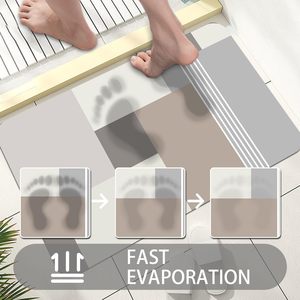 Tapis de sol de salle de bain en microfibre écologique, avec support en caoutchouc naturel durable, antidérapant, accessoire de douche et de <span class=keywords><strong>toilette</strong></span>, absorbant les ondes - Product Image 5