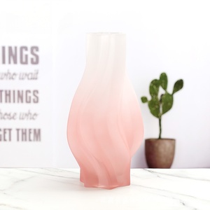 Jarrón de Vidrio Art Deco de Alta Calidad, Forma Irregular, Degradado con Rayas, Soporte <span class=keywords><strong>para</strong></span> Flores de Mesa, Adorno Familiar, Pascua - Product Image 6