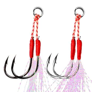 PROBEROS High Carbon Steel Double Fishing Hook Sea Fishing Assist Jigging Hooks Wholesale