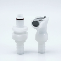 Kit de raccords rapides en plastique de qualité alimentaire CPC pour bière artisanale, avec raccord cannelé 1/4'' pour tuyau, vanne d'arrêt et clapet anti-retour à levier
