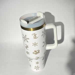 Custom Electroplating Gold Leakproof 40oz Gift Mug Trek Free Simple Leak Proof 40oz Tumbler with Handle and <b>Straw</b> Lid - Product Image 2