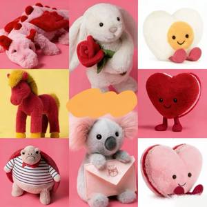 EZBABY 2026 Ensemble de jouets en peluche Saint-Valentin Cœur Rose Cadeau de couple Animaux en peluche super doux rembourrés de coton PP 31-50cm pour Elle et Lui - Product Image 3