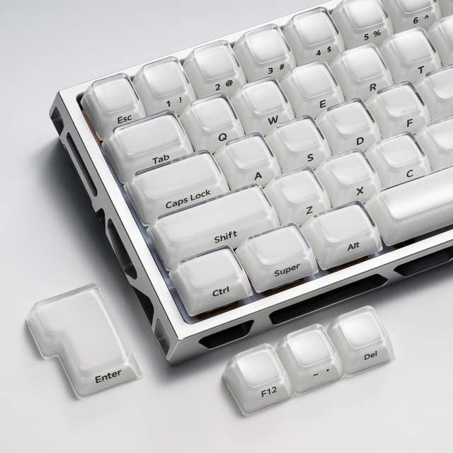XVX Keycaps Crystal Jelly R2 Upgrade Side-Printed MDA Profile Gaming (78/122-Key) PBT Mechanical Keyboard Custom English