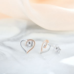 <span class=keywords><strong>Xlove</strong></span> Love – boucles d'oreilles cœur en argent sterling 925 plaqué or rose, cadeau pour femme - Product Image 4