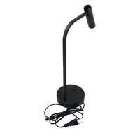 Lampe de bureau moderne nordique 1.8m noir LED lecture conception simple Eagleise pilote flexible 3W prise européenne corps chromé alimentation par batterie