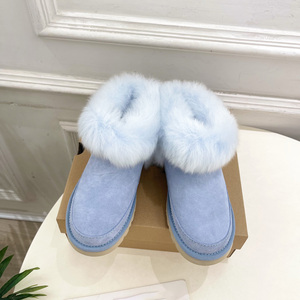 Bottes d'hiver de luxe pour femmes en peau de mouton, avec garniture en fourrure, chaudes et faciles à enfiler, chaussures de neige - Product Image 3