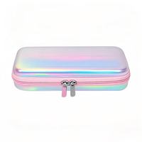 Nouvelle tendance, organiseur de maquillage portable écologique en PVC transparent, pliable, imperméable avec fermeture éclair