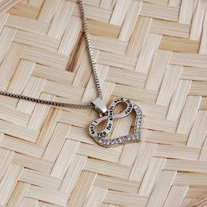 Collana Vintage ZRM per Coppie con Pendente 'Ti Amo per Sempre e per l'Eterno' a Forma di Cuore Infinito con Catena a Serpente in Cristallo per Donne - Product Image 4