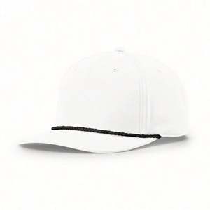 Summer Sports 5 Panel 100% Cotton Terry Hand Embroidery Unstructured Snapback <b>Hat</b> with String/Rope - Product Image 5