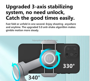 AOCHUAN Smart X /X pro Stabilisateur de cardan pliable à 3 axes pour téléphone portable avec lumière LED Suivi du visage Inception Timelapse - Product Image 3